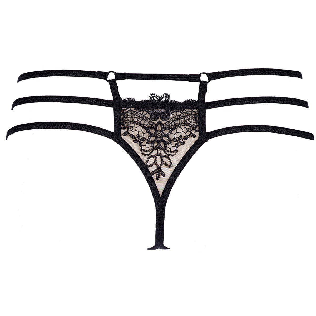 V-8908 kanten string – zwart