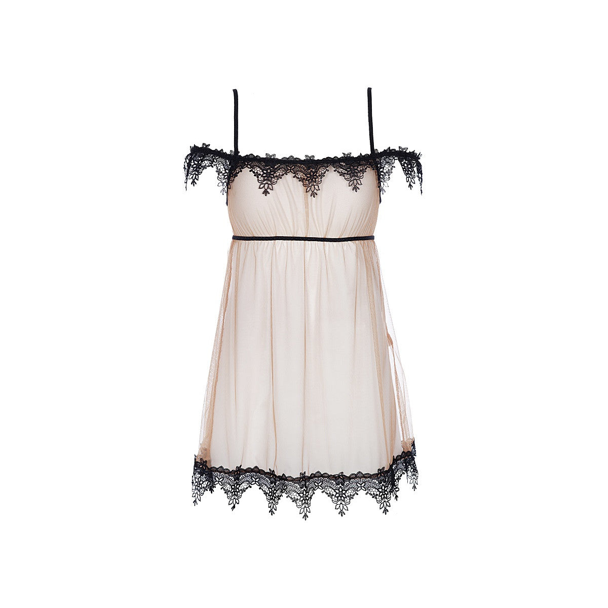 V-8919 babydoll & string beige