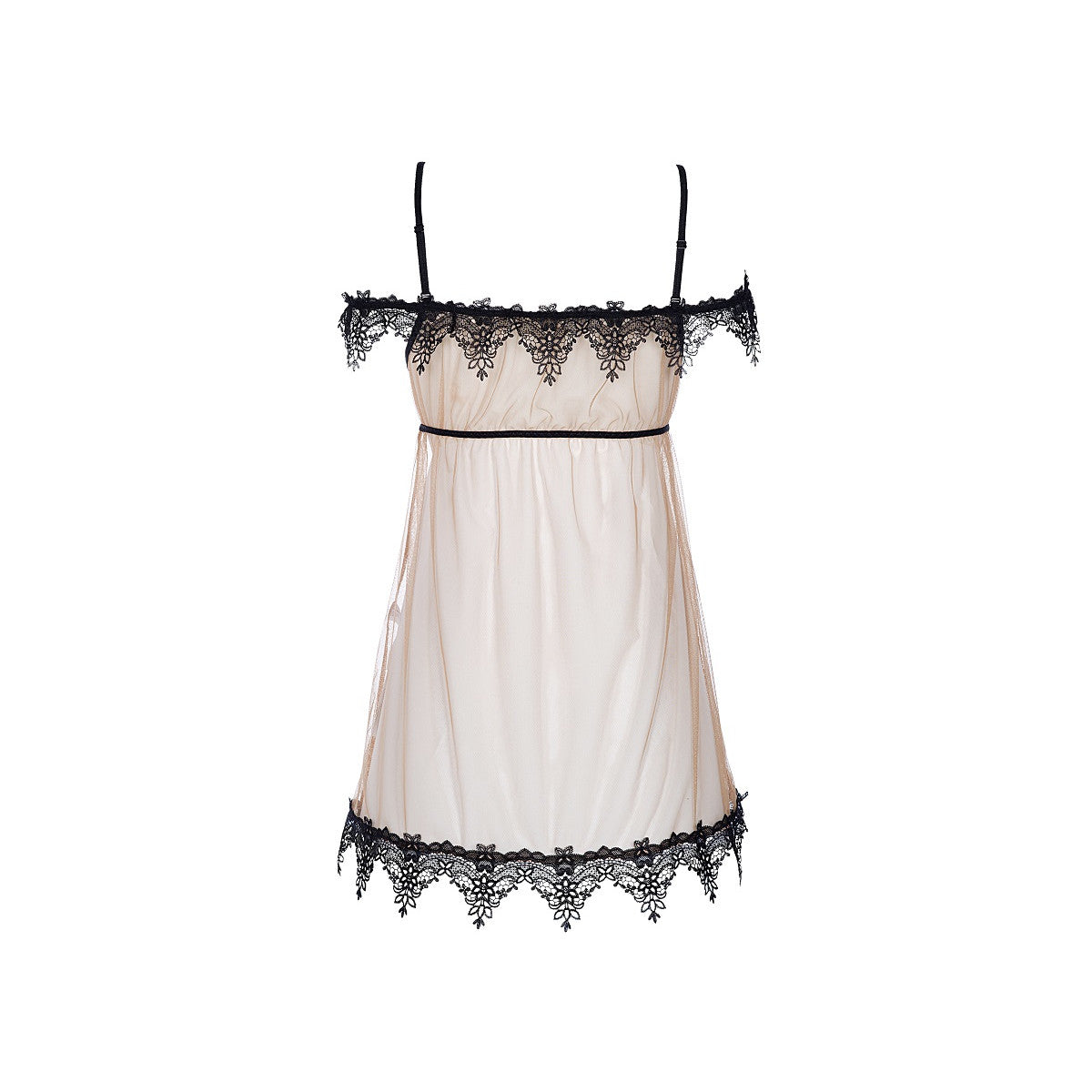 V-8919 babydoll & string beige