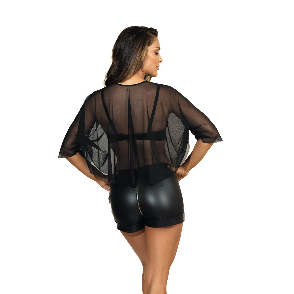 V-9160 clubwear jurk – zwart