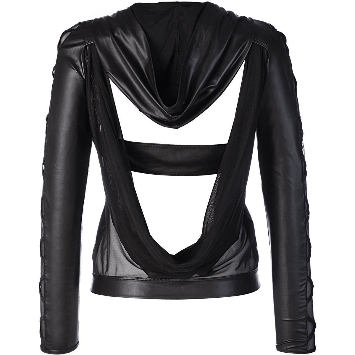 V-9320 clubwear jurk – zwart – detail 3