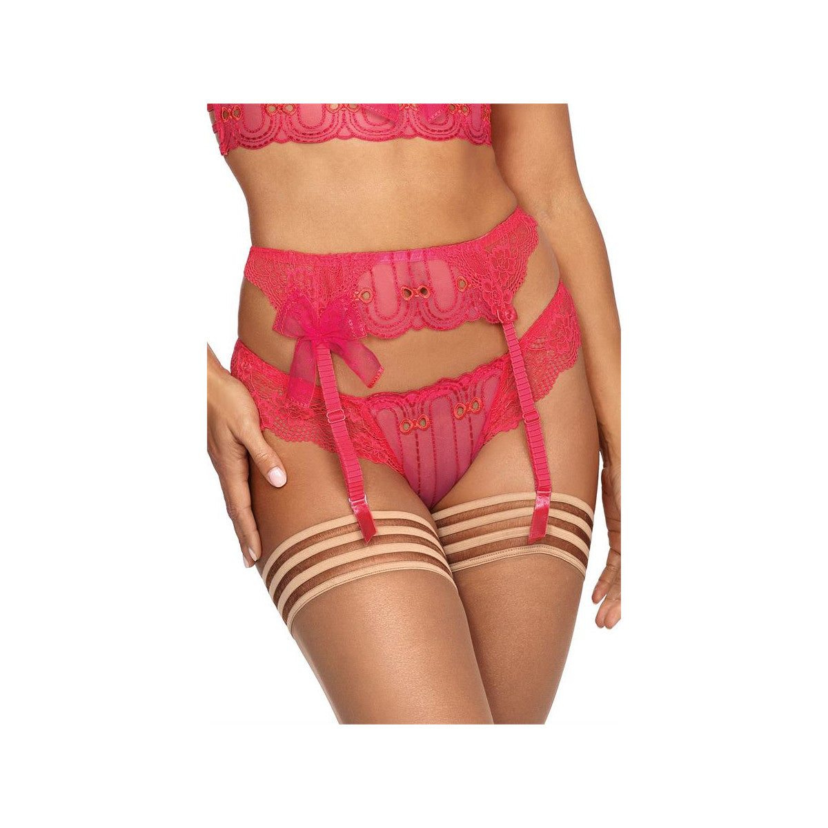 V-9552 garter belt pink