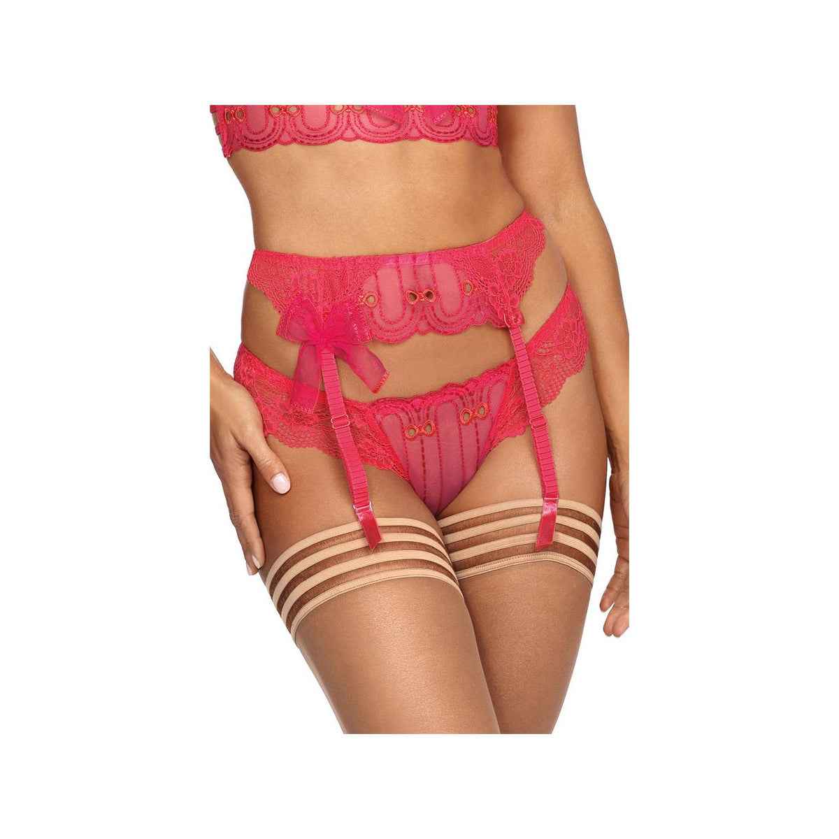 V-9552 garter belt pink