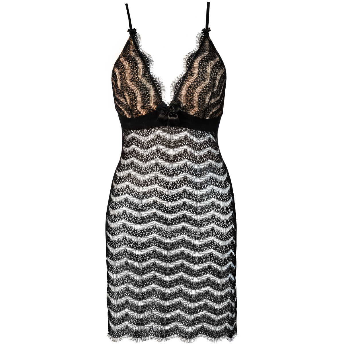 V-9579 babydoll & string – zwart