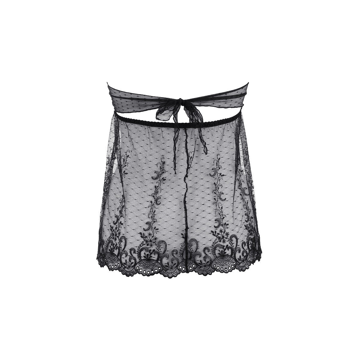 V-9639 babydoll & string – zwart
