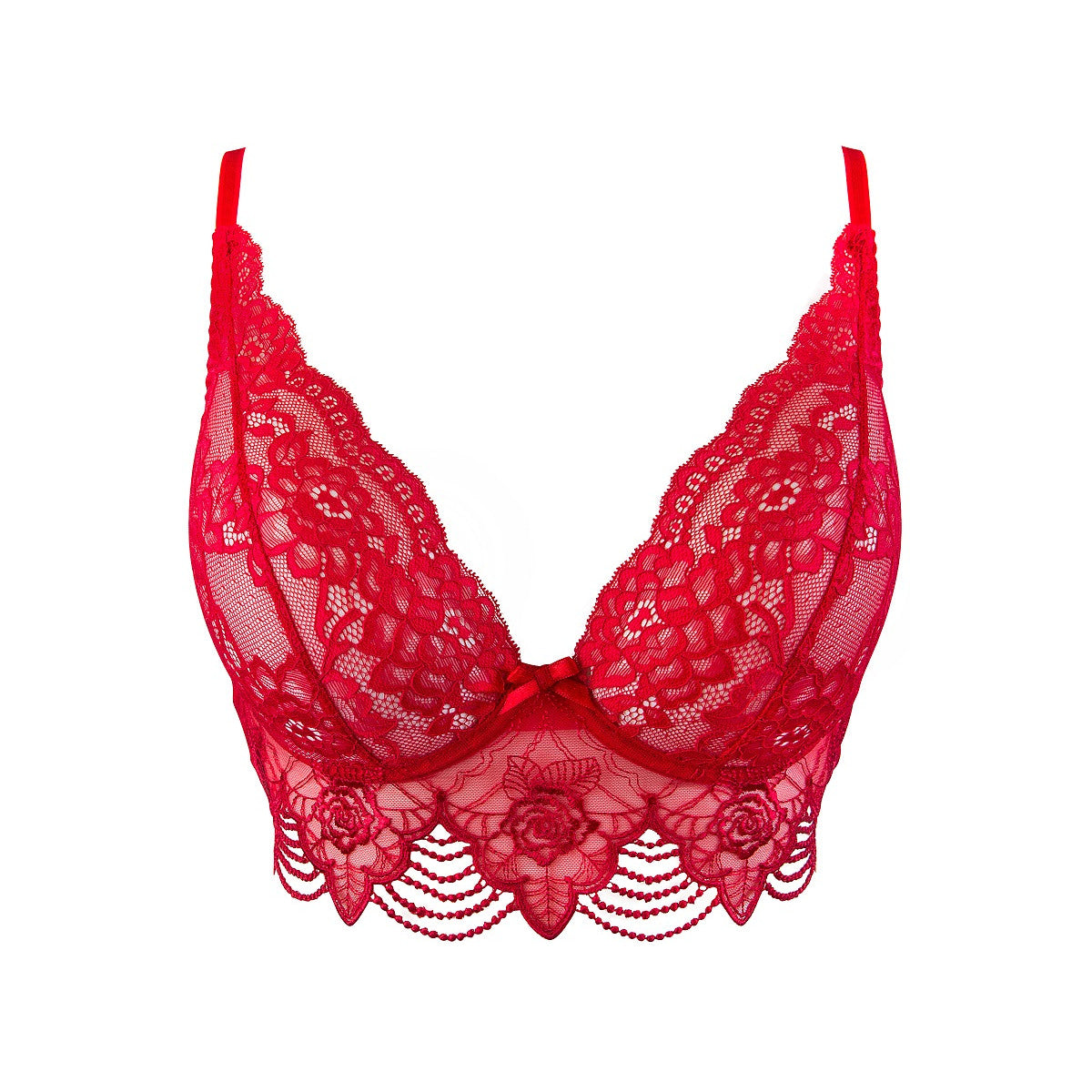 V-9691 kanten bustier – rood