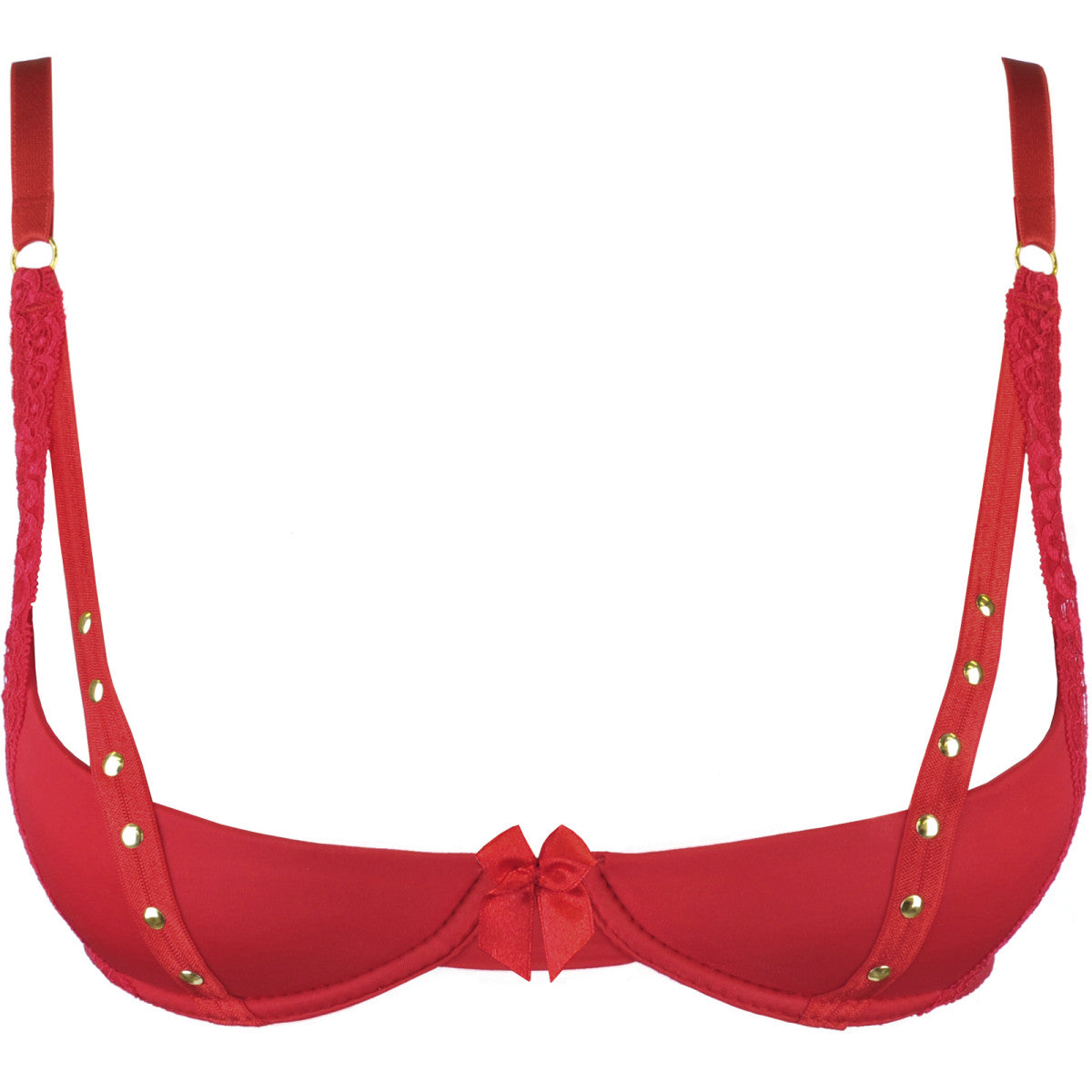 V-9771 bra red with open cups