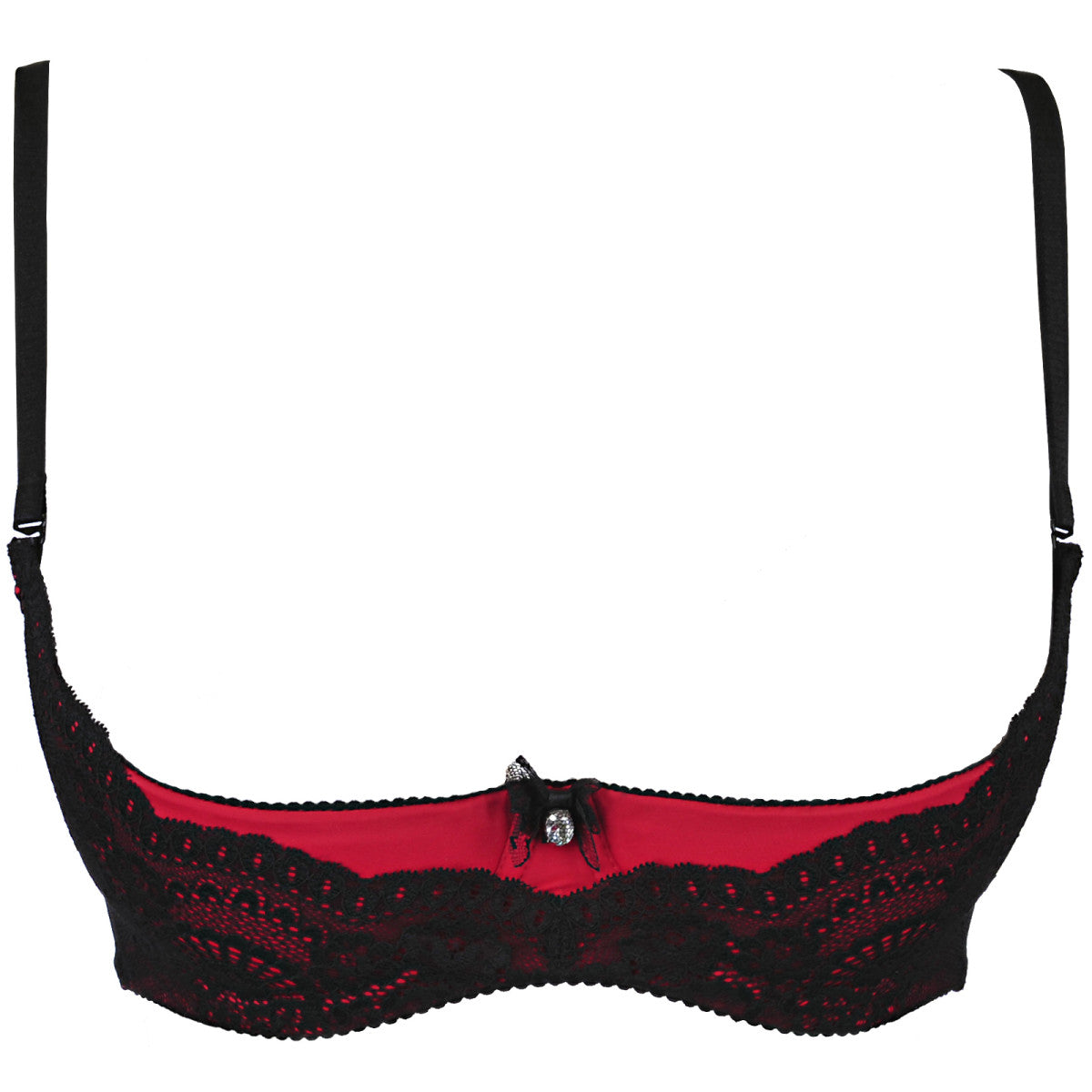 V-9881 bra black-red with open cups